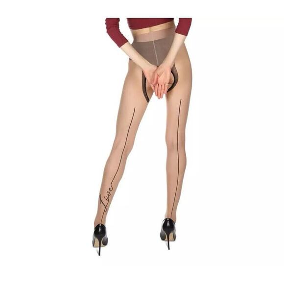 🦋B2G1🦋MeMOÍ LoveMoi Love Behind The Seams Crotchless Sheer Pantyhose | Lov450 | - Picture 1 of 8